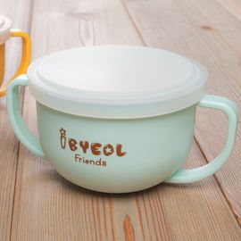 [I-BYEOL Friends] Two hands cup, Mint + Silicone Lid (Storage) _ Snack Catcher with Silicon Lid, BPA Free _ Made in KOREA